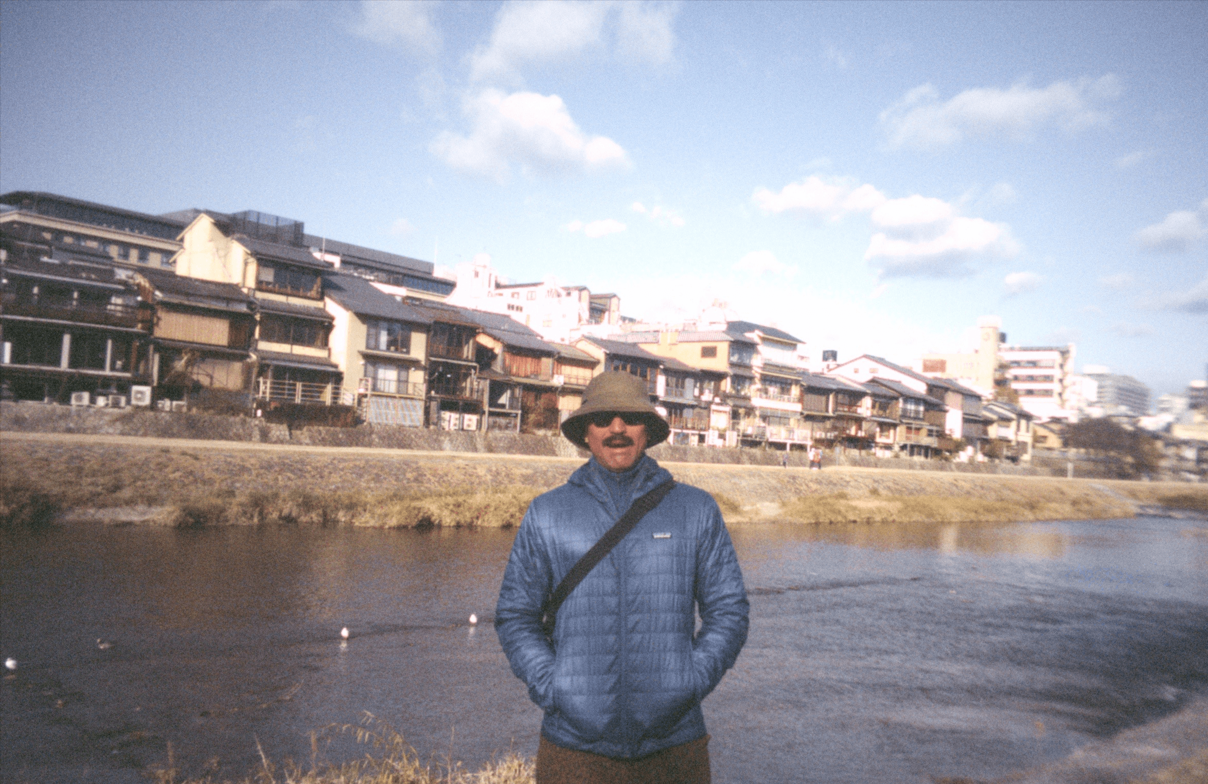 Juan Pablo Castro by the Kamo River in Kyoto